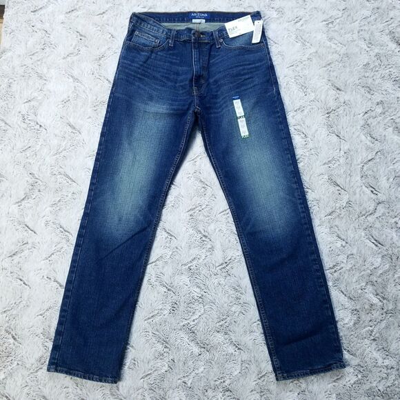 ARIZONA Jean Mens 32x32 Blue Flex Athletic Fit Dark Wash Denim New